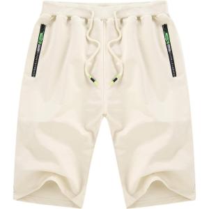 imageYTD Mens Shorts Casual Classic Fit Drawstring Summer Beach Shorts with Elastic Waist and PocketsApricot