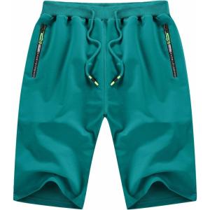 imageYTD Mens Shorts Casual Classic Fit Drawstring Summer Beach Shorts with Elastic Waist and PocketsDeep Teal