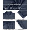 imageYTD Mens 2 Pieces Set Short Sleeve Henley Shirts and Shorts Texture Summer Beach Vacation Outfits01 Navy