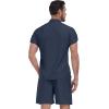 imageYTD Mens 2 Pieces Set Short Sleeve Henley Shirts and Shorts Texture Summer Beach Vacation Outfits01 Navy