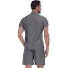 imageYTD Mens 2 Pieces Set Short Sleeve Henley Shirts and Shorts Texture Summer Beach Vacation OutfitsDark Gray