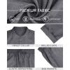 imageYTD Mens 2 Pieces Set Short Sleeve Henley Shirts and Shorts Texture Summer Beach Vacation OutfitsDark Gray