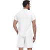 imageYTD Mens 2 Pieces Set Short Sleeve Henley Shirts and Shorts Texture Summer Beach Vacation OutfitsWhite