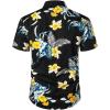 imageYTD Mens Hawaiian Shirt Short Sleeve Printed Button Down Summer Beach Dress ShirtsBlack