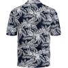 imageYTD Mens Hawaiian Shirt Short Sleeve Printed Button Down Summer Beach Dress ShirtsNavy