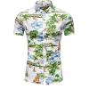 imageYTD Mens Hawaiian Shirt Short Sleeve Printed Button Down Summer Beach Dress ShirtsWhite
