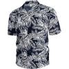imageYTD Mens Hawaiian Shirt Short Sleeve Printed Button Down Summer Beach Dress ShirtsNavy