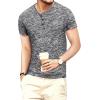 imageYTD Mens Fashion Casual Slim Fit Basic Henley ShortLong Sleeve Lightweight Summer TShirt02 Black