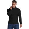 imageYTD Mens LongShort Sleeve Polo Shirts QuarterZip Casual Slim Fit Mock Neck Basic Designed Cotton ShirtsBlack