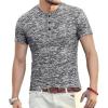 imageYTD Mens Fashion Casual Slim Fit Basic Henley ShortLong Sleeve Lightweight Summer TShirt02 Black