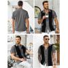 imageYTD Mens Vintage Bowling Shirt Short Sleeve Button Down Summer Cuba Beach ShirtsBlack Dark Gray