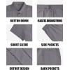 image:imageYTD Mens 2 Pieces Shirt Sets Short Sleeve Casual Button Down Hippie TShirts Shorts Sets Summer Fashion Beach OutfitsDark Gray