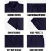 image:imageYTD Mens 2 Pieces Shirt Sets Short Sleeve Casual Button Down Hippie TShirts Shorts Sets Summer Fashion Beach OutfitsNavy