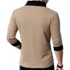 image:imageYTD Mens Cotton Casual VNeck Button Slim Muscle Tops Tee Short Sleeve TShirtsLong Sleeve Camel