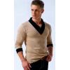 image:imageYTD Mens Cotton Casual VNeck Button Slim Muscle Tops Tee Short Sleeve TShirtsLong Sleeve Camel