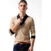 image:imageYTD Mens Cotton Casual VNeck Button Slim Muscle Tops Tee Short Sleeve TShirtsLong Sleeve Camel