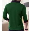 image:imageYTD Mens Cotton Casual VNeck Button Slim Muscle Tops Tee Short Sleeve TShirtsLong Sleeve Dark Green