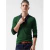 image:imageYTD Mens Cotton Casual VNeck Button Slim Muscle Tops Tee Short Sleeve TShirtsLong Sleeve Dark Green