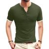image:imageYTD Mens Casual Slim Fit Basic Henley Short Sleeve Fashion Summer TShirt